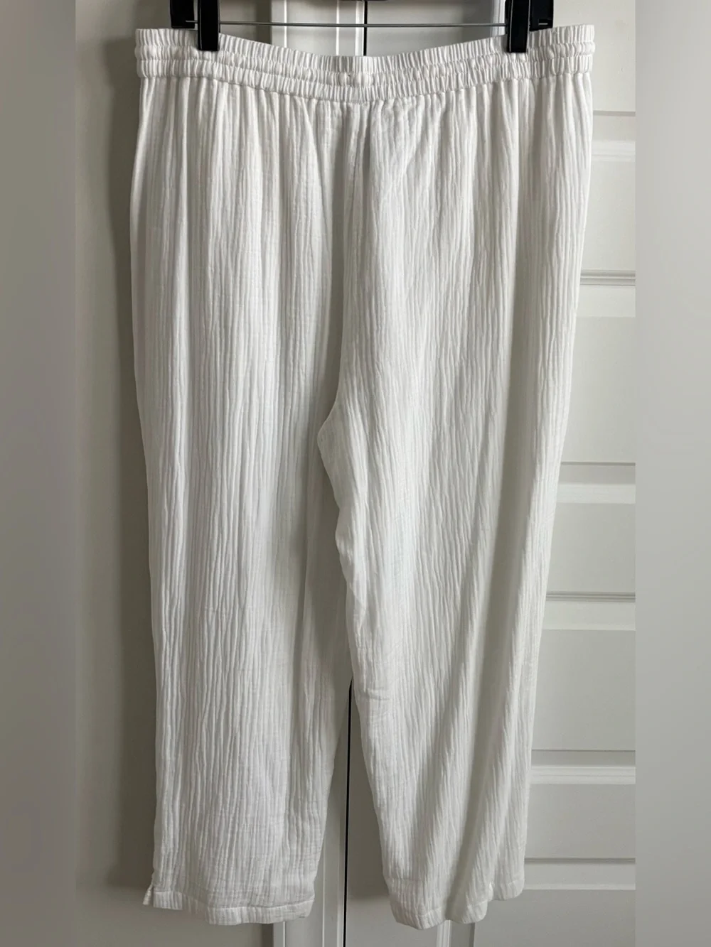 Lightweight Lined Guaze White Drawstring Pants